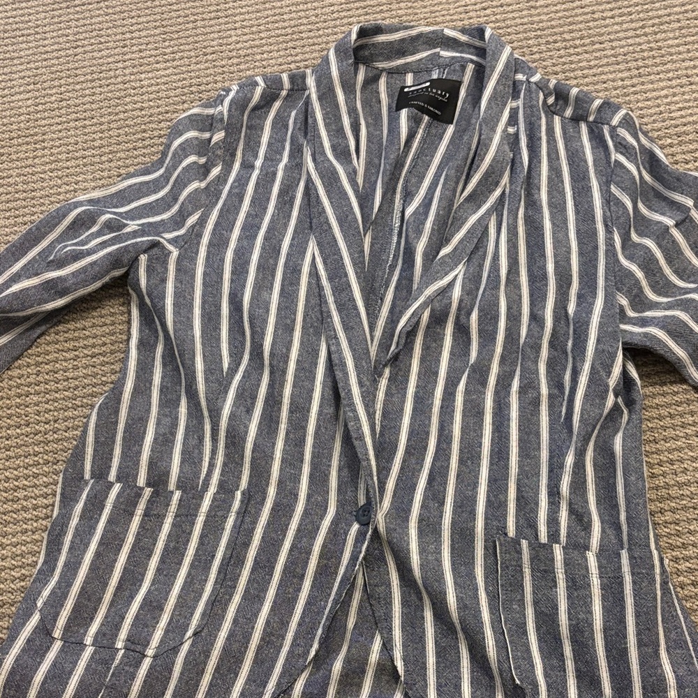 Sanctuary Navy and White Striped Blazer
